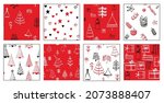 seamless christmas backgrounds... | Shutterstock .eps vector #2073888407