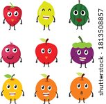 cute bright colors of fruits... | Shutterstock .eps vector #1813508857