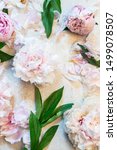 frame made of pink peony flowers | Shutterstock . vector #1499078507
