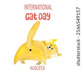 Yellow Tabby Cat Watercolor...