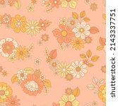 vector retro floral seamless... | Shutterstock .eps vector #2143337751