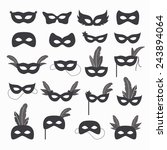 Set Of Isolated Carnival Masks  ...