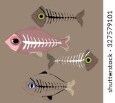 fish images on a brown... | Shutterstock .eps vector #327579101