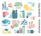 zero waste checklist design.... | Shutterstock .eps vector #1636467001