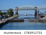 Soo Locks, Sault Ste Marie, MI Bridge to Canada only open to essential workers.