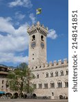 Small photo of Trento, Italy - April 16, 2022: Tower of the Tridentine Diocesan Museum in the Duomo square