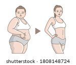 diet woman before and after | Shutterstock .eps vector #1808148724