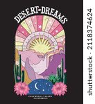 desert dreams slogan and desert ... | Shutterstock .eps vector #2118374624