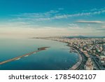 High quality city and beach view taken by drone from Atakum district of Kurupelit Yat Limanı Samsun. 