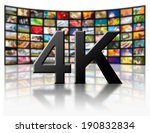 Television 4k resolution technology concept isolated on white.