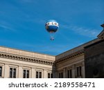 Small photo of BERLIN, GERMANY - 24. July 2022: The World Balloon (Weltballon) in the city of Berlin behind the Bundesrat building. People enjoy to hover over the city and having an unobstructed view.