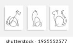Cat One Line Drawing Vector....