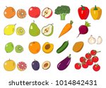 fruits and vegetables... | Shutterstock .eps vector #1014842431