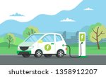 electric car charging its... | Shutterstock .eps vector #1358912207