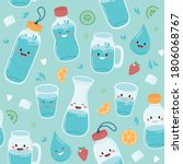 drink more water. seamless... | Shutterstock .eps vector #1806068767