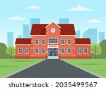 school building. back to school ... | Shutterstock . vector #2035499567