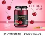 cherry jam vector realistic... | Shutterstock .eps vector #1439946101
