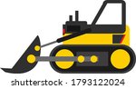 Yellow Black Bulldozer Vector...