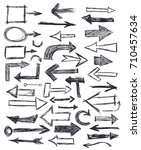 hand drawn doodle arrows... | Shutterstock .eps vector #710457634