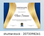 modern blue gold certificate... | Shutterstock .eps vector #2073398261