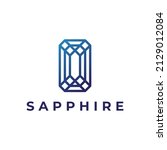 blue sapphire in line style logo design