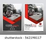 red geometric flyer cover... | Shutterstock .eps vector #562198117
