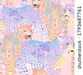 beautiful leopard seamless... | Shutterstock .eps vector #1793687761