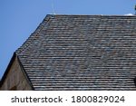 Small photo of the roof is covered with stone old cower buildingthe roof is covered with stone old cower building house construction