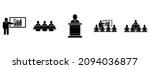 meeting icon set  online... | Shutterstock .eps vector #2094036877