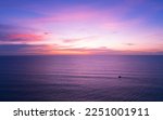 Aerial view sunset sky,Nature beautiful Light Sunset or sunrise over sea,Colorful dramatic majestic scenery sunset Sky with Amazing clouds and waves in sunset sky purple light cloud background