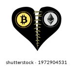 bitcoin  ethereum at the heart... | Shutterstock .eps vector #1972904531