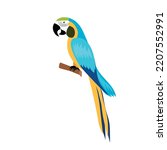 Blue And Yellow Macaw Sitting...