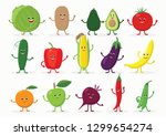 large set of funny fruits and... | Shutterstock .eps vector #1299654274