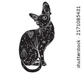 black magical cats  mystic... | Shutterstock .eps vector #2171085431