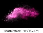 Pink Powder Explosion On Black...