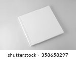 Blank square cover book template on gray background
