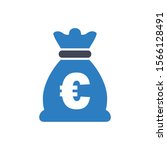 euro money bag icon in blue... | Shutterstock .eps vector #1566128491