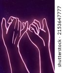 Beautiful Neon Hands  Starry...