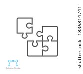 puzzle solution jigsaw line... | Shutterstock .eps vector #1836814741