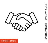 shake hand line icon. simple... | Shutterstock .eps vector #1913945611