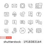 help and support line icon set. ... | Shutterstock .eps vector #1918383164