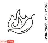 chili peppers fire line icon.... | Shutterstock .eps vector #1984105451