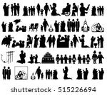 black silhouettes on white... | Shutterstock . vector #515226694