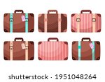 set of vector vintage suitcases.... | Shutterstock .eps vector #1951048264