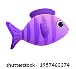 beautiful purple striped fish... | Shutterstock .eps vector #1957463374