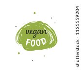 vegan food tag element logo... | Shutterstock .eps vector #1135559204