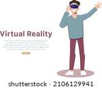 virtual reality concept with... | Shutterstock .eps vector #2106129941