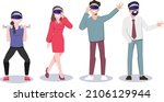 virtual reality concept with... | Shutterstock .eps vector #2106129944