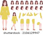 young cute woman character for... | Shutterstock .eps vector #2106129947