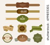 set of natural label and... | Shutterstock .eps vector #699855301